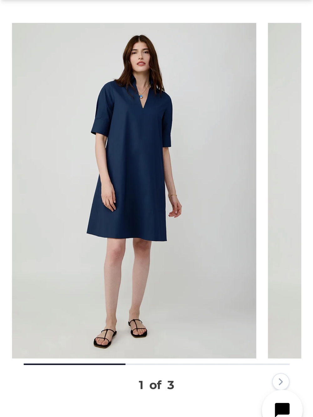 Antonelli Nicla Short Sleeve V- Neck Dress in Black with Navy sleeves.